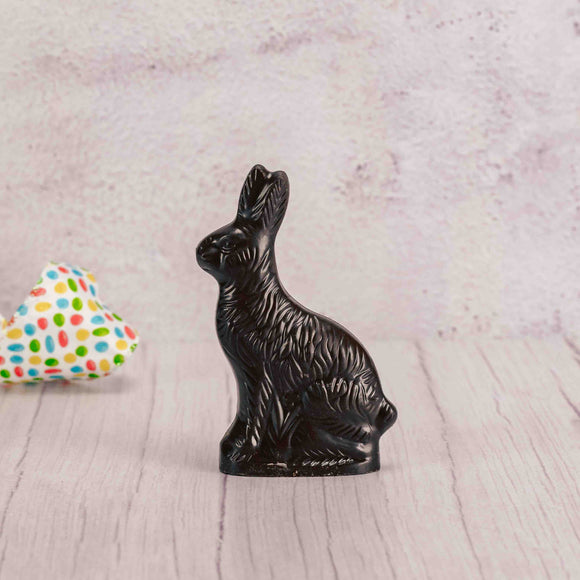 Beasley is one of our favorites and is packaged in a clear cello bag. The same wonderful dark chocolate we use in-house! He's the bunny you remember from your childhood.