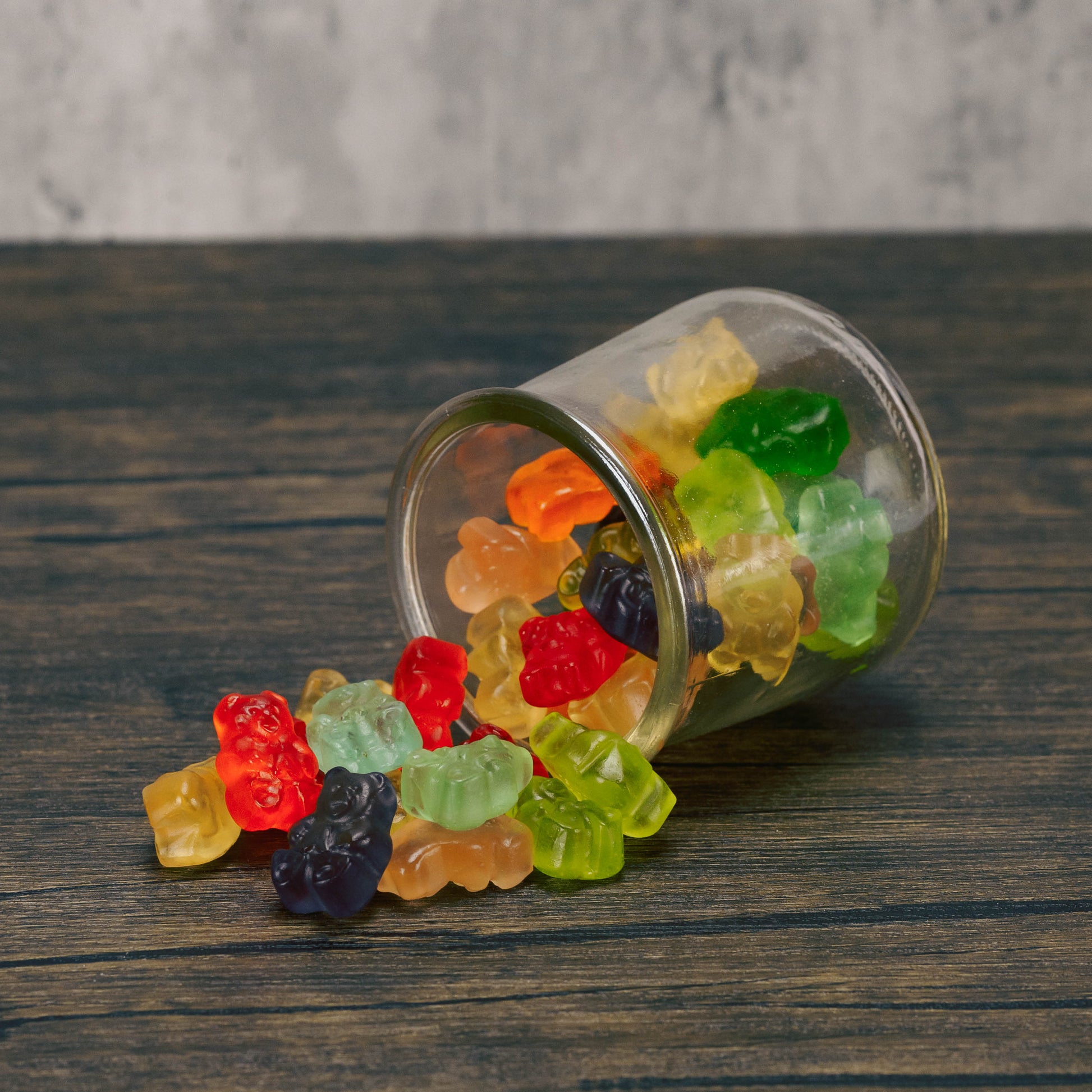 half pound bag of assorted fruit flavored gummi bears