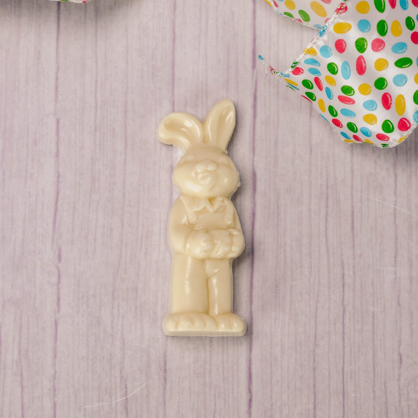 3 ounce white coating (tastes like white chocolate) floppy-eared bunny