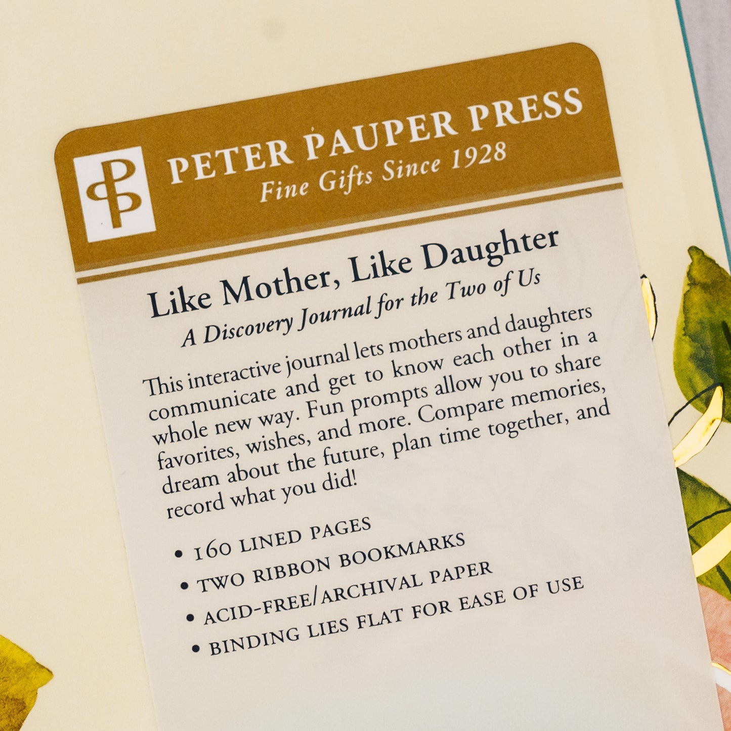 An interactive discovery journal that a mother and daughter can enjoy together. Featuring prompts allow you to share your dreams, wishes and plans with each other, while getting to know them better! Packaged with some sweet treats