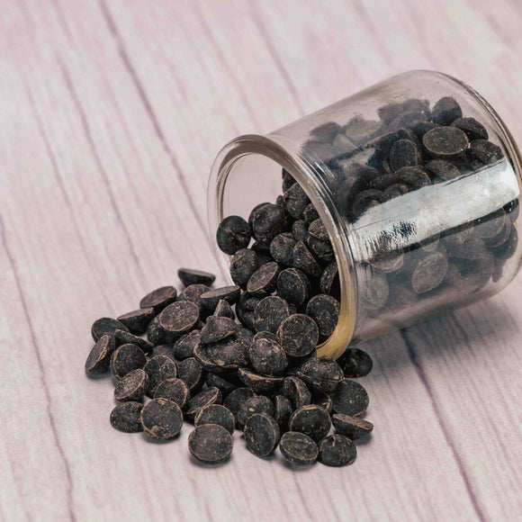 A half pound bag of our premium solid dark chocolate in bite-sized button pieces for your baking and cooking convenience, or enjoy as a snack, too! 