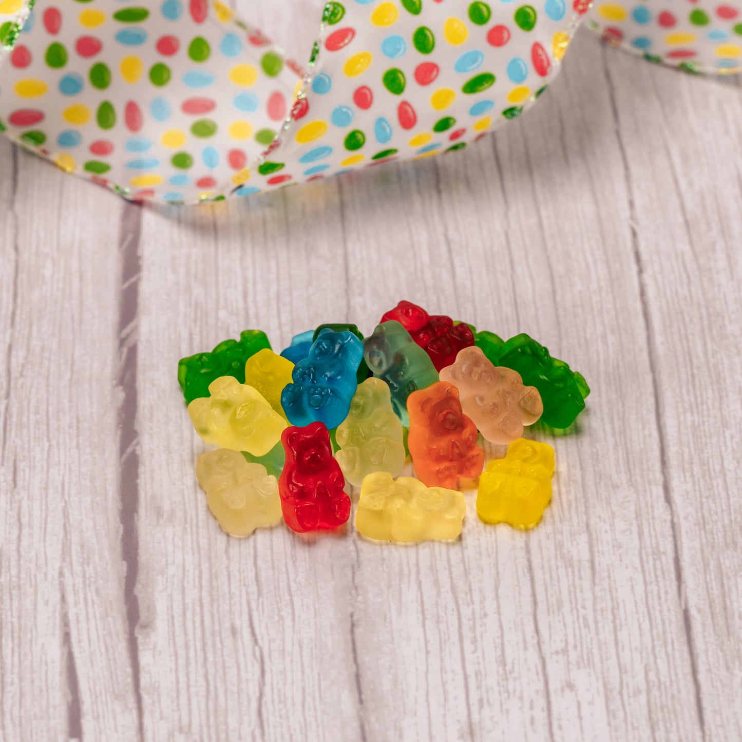 Choose sour jelly eggs, sour neon worms or gummi bears. 3 ounces of each in a bag - perfect for baskets!