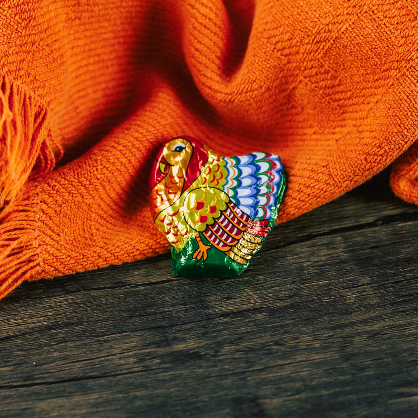 Individually wrapped milk chocolate turkeys in foil