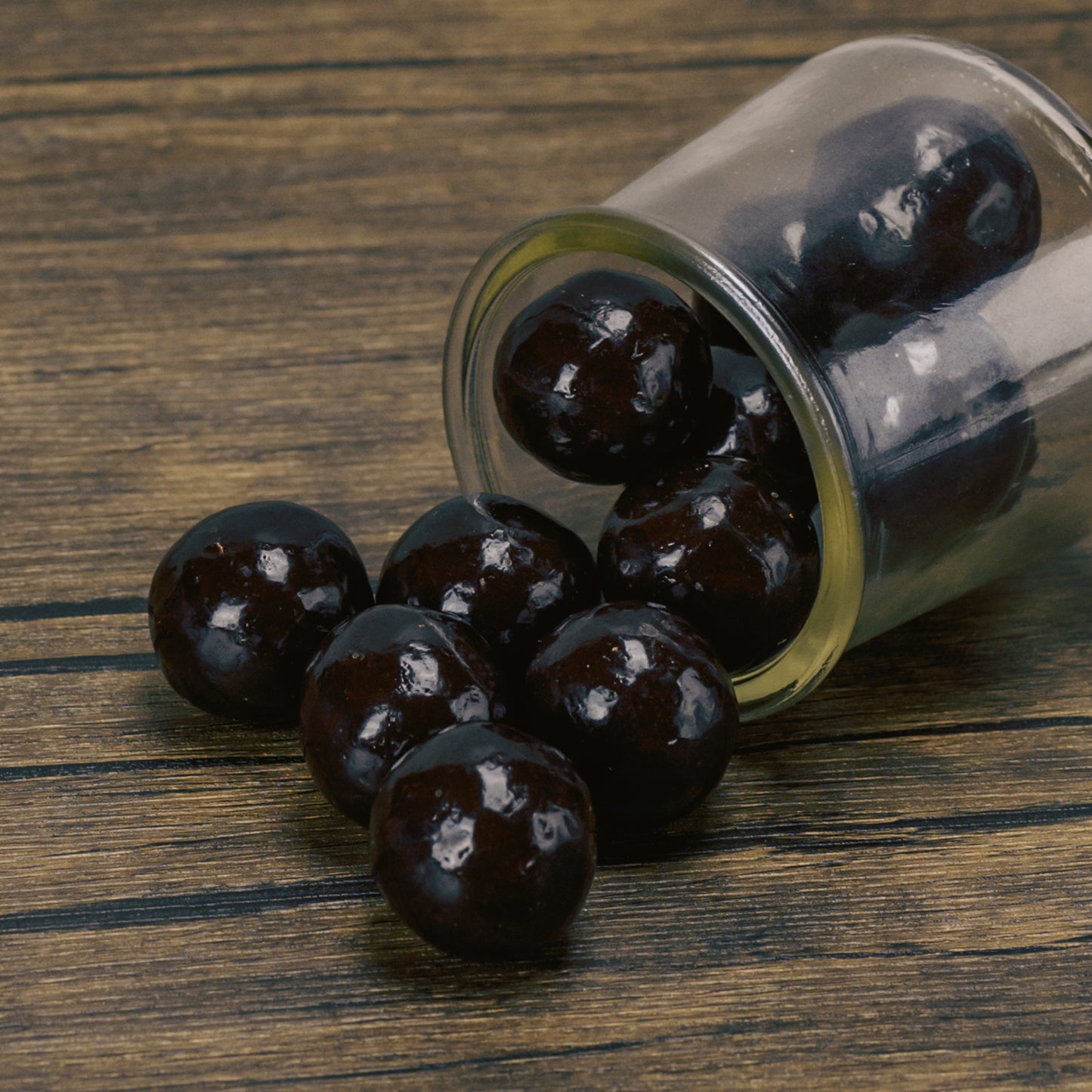 Dark chocolate malted milk balls. Half pound bag.