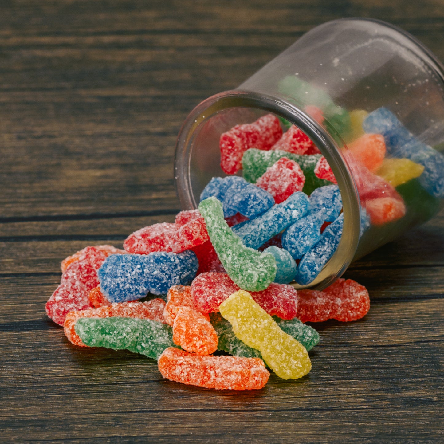 a half pound bag of classic sour patch kids. Sour then sweet.