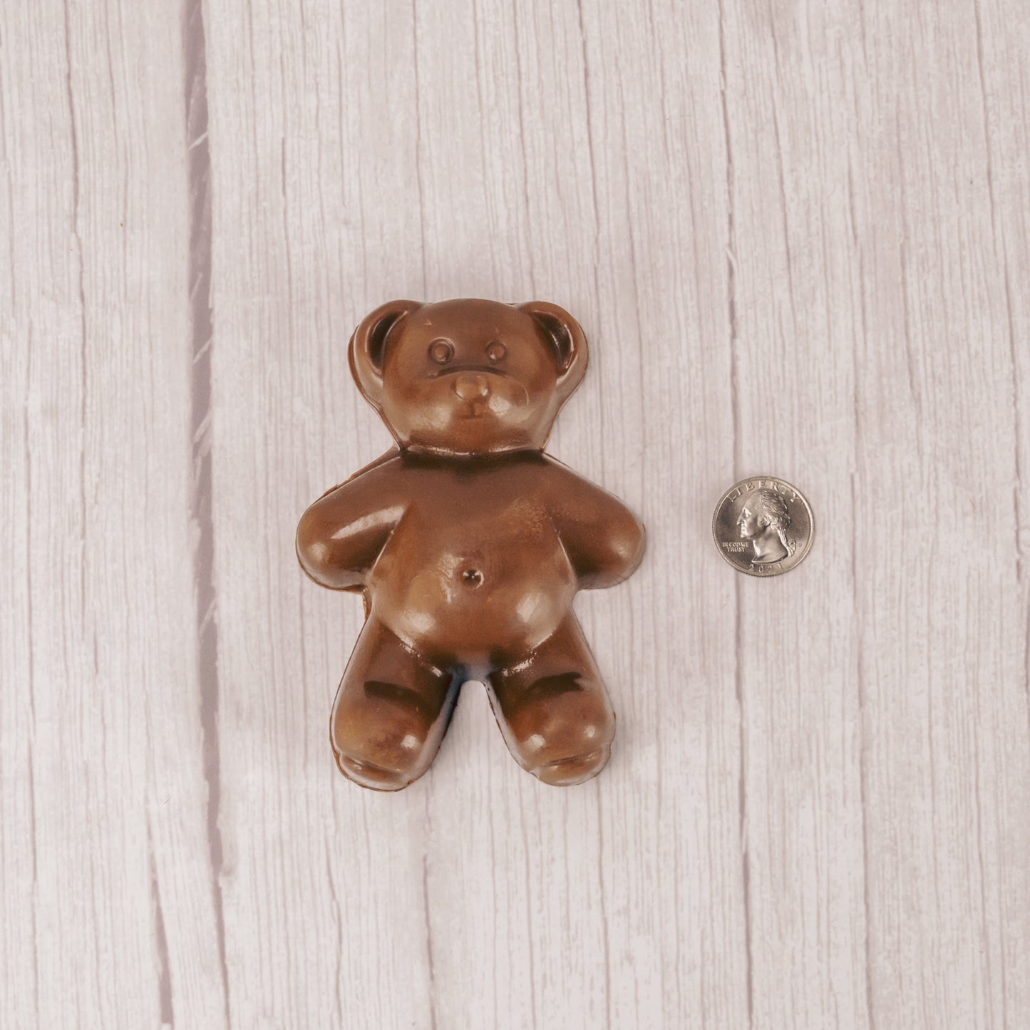 Solid milk chocolate teddy bear.