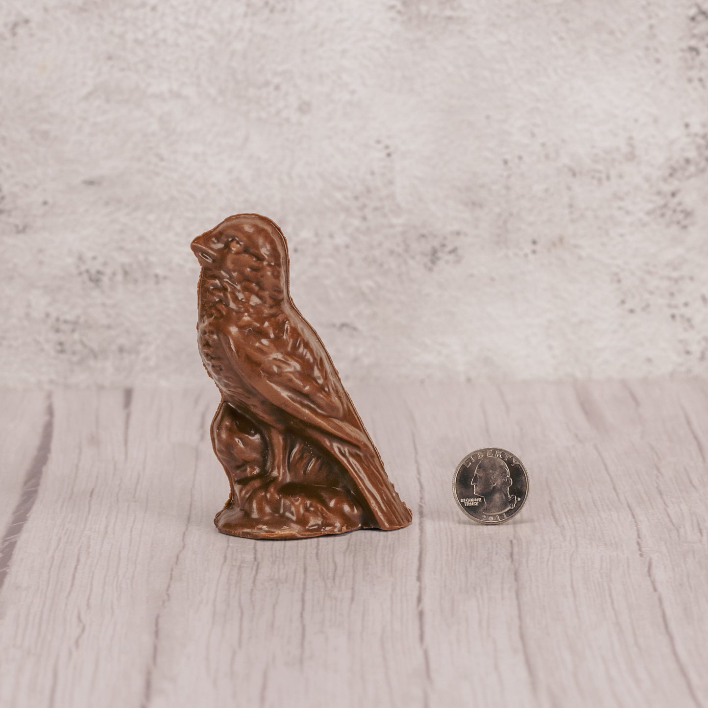 Be ready for all your bird watching with this milk chocolate bird.