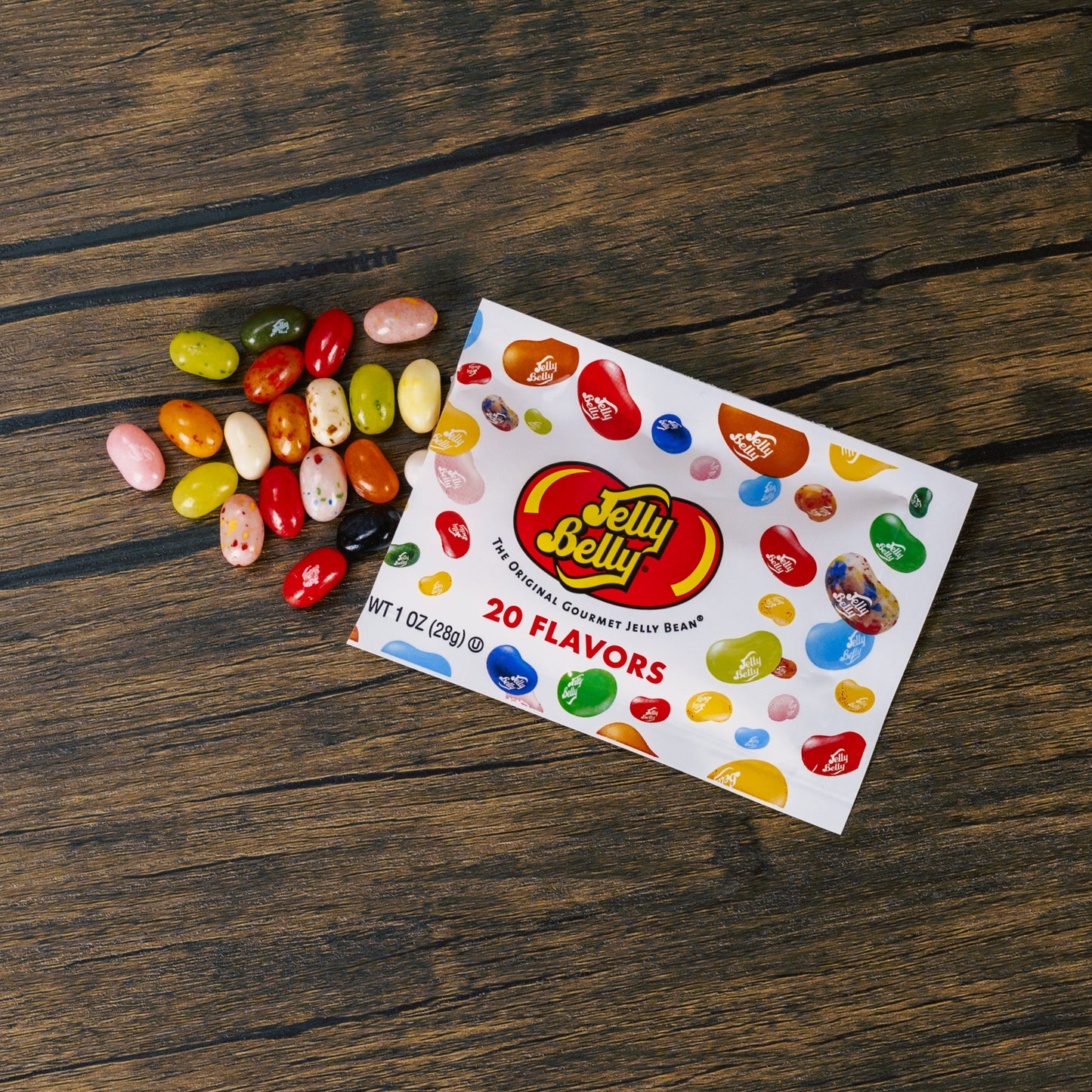 over an ounce of assorted flavor Jelly Belly brand jelly beans