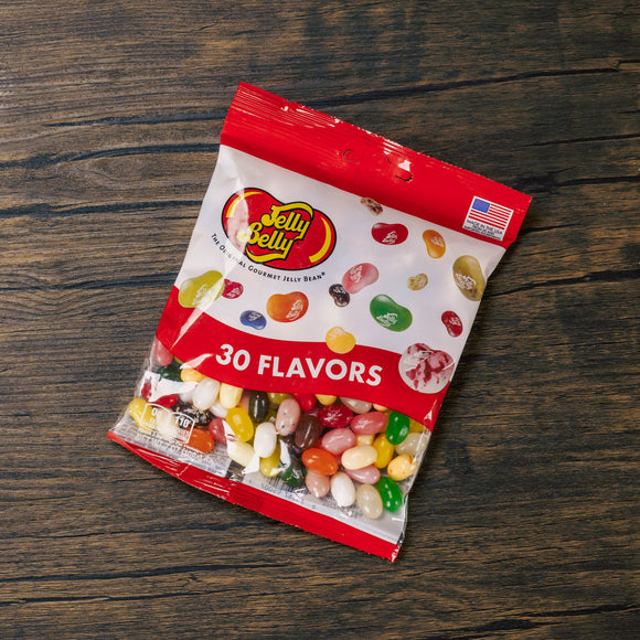 a seven ounce bag of assorted Jelly Belly brand jelly beans