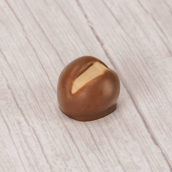 creamy peanut butter dipped in smooth milk chocolate to look like the real Buckeye nut.