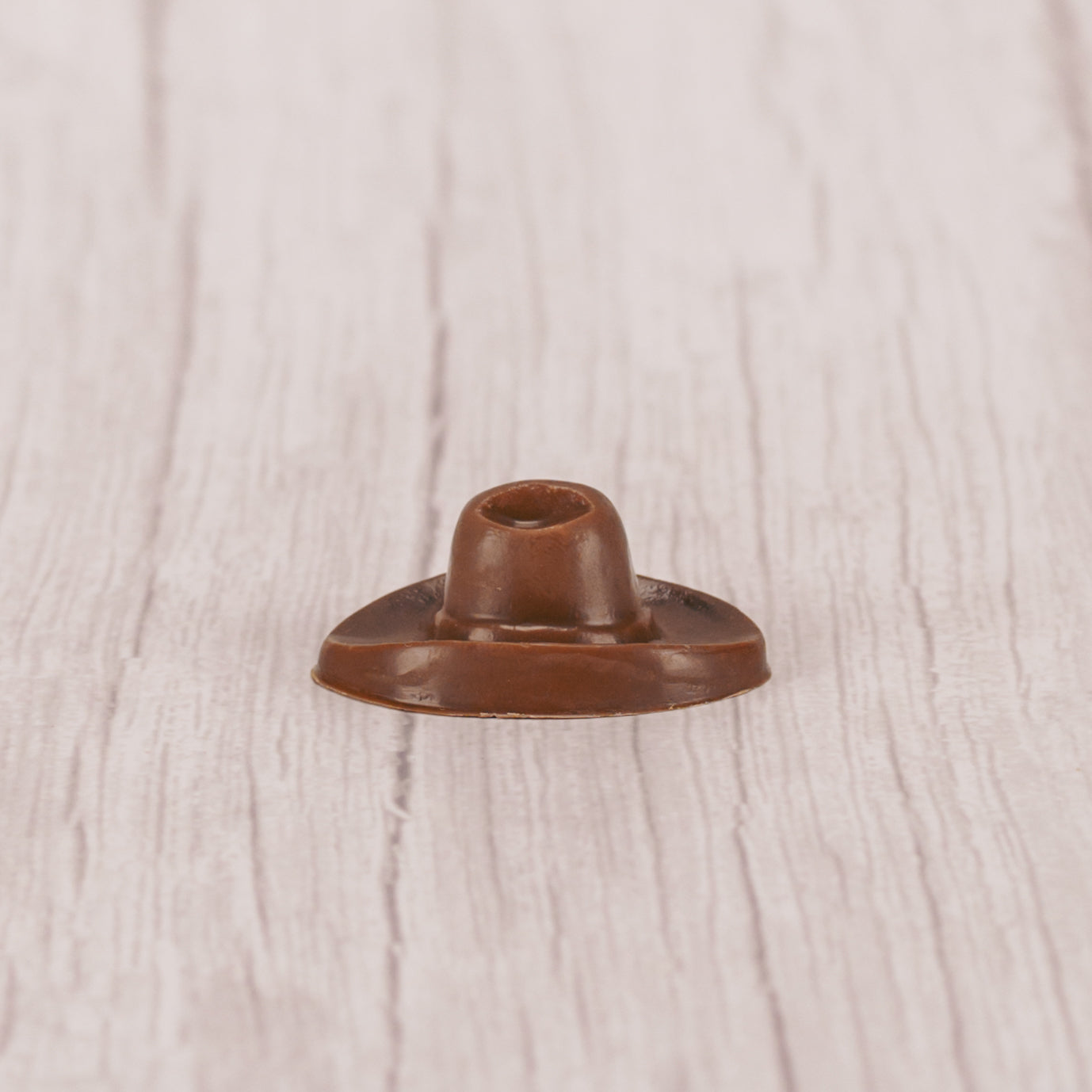 a tiny milk chocolate cowboy hat. Individually packaged.