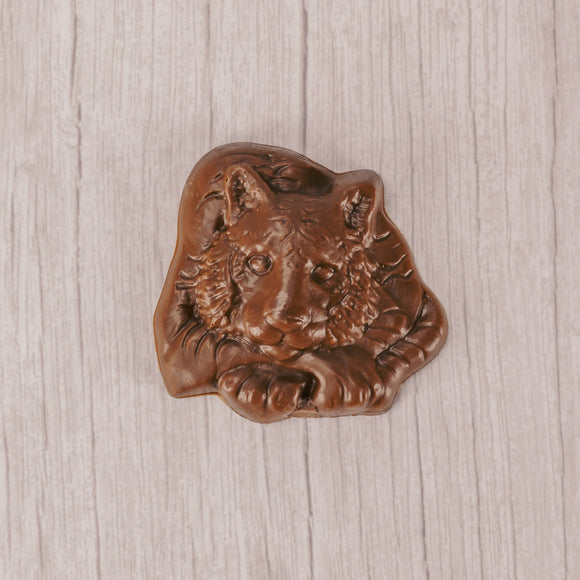 A smooth milk chocolate tiger head will get you ready to cheer for the West Liberty Salem Tigers.....or any other tigers you might be rooting for!