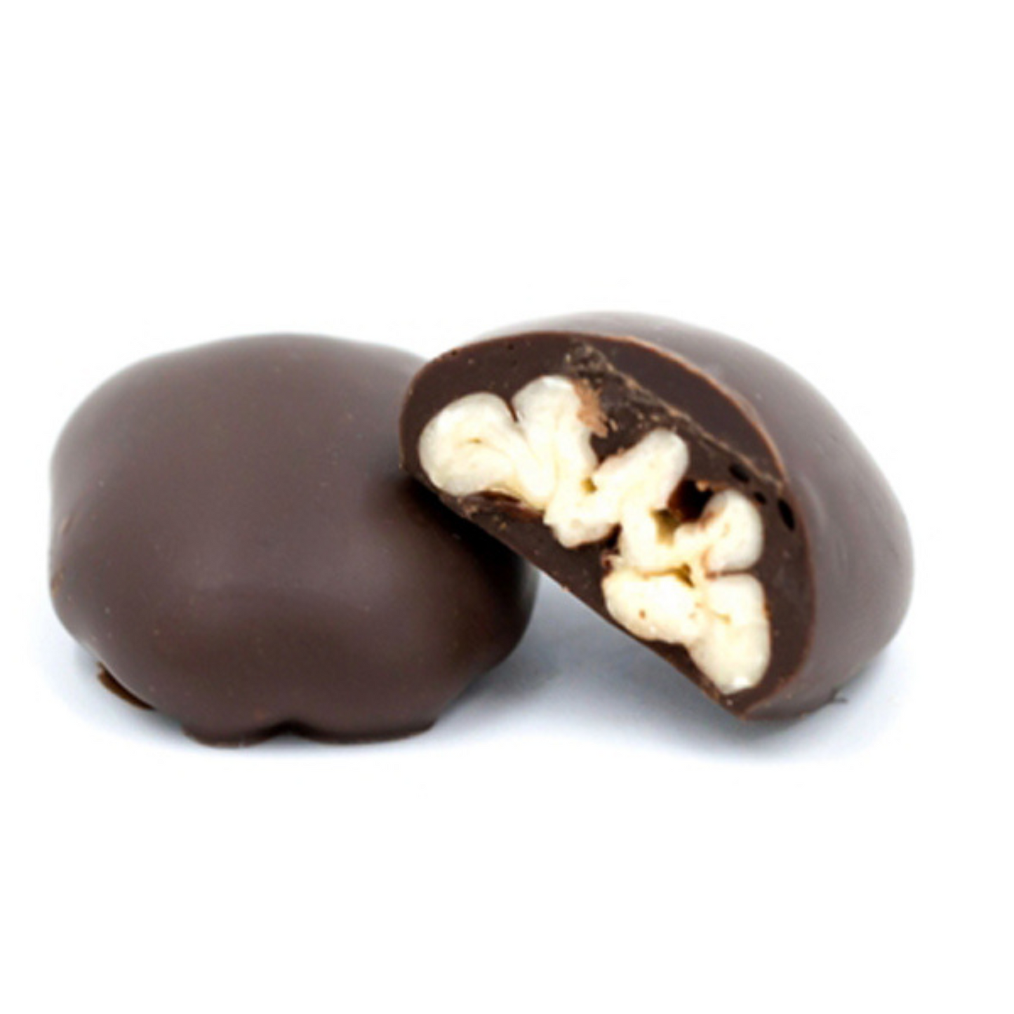 pecans dipped in rich dark chocolate in a one pound box.