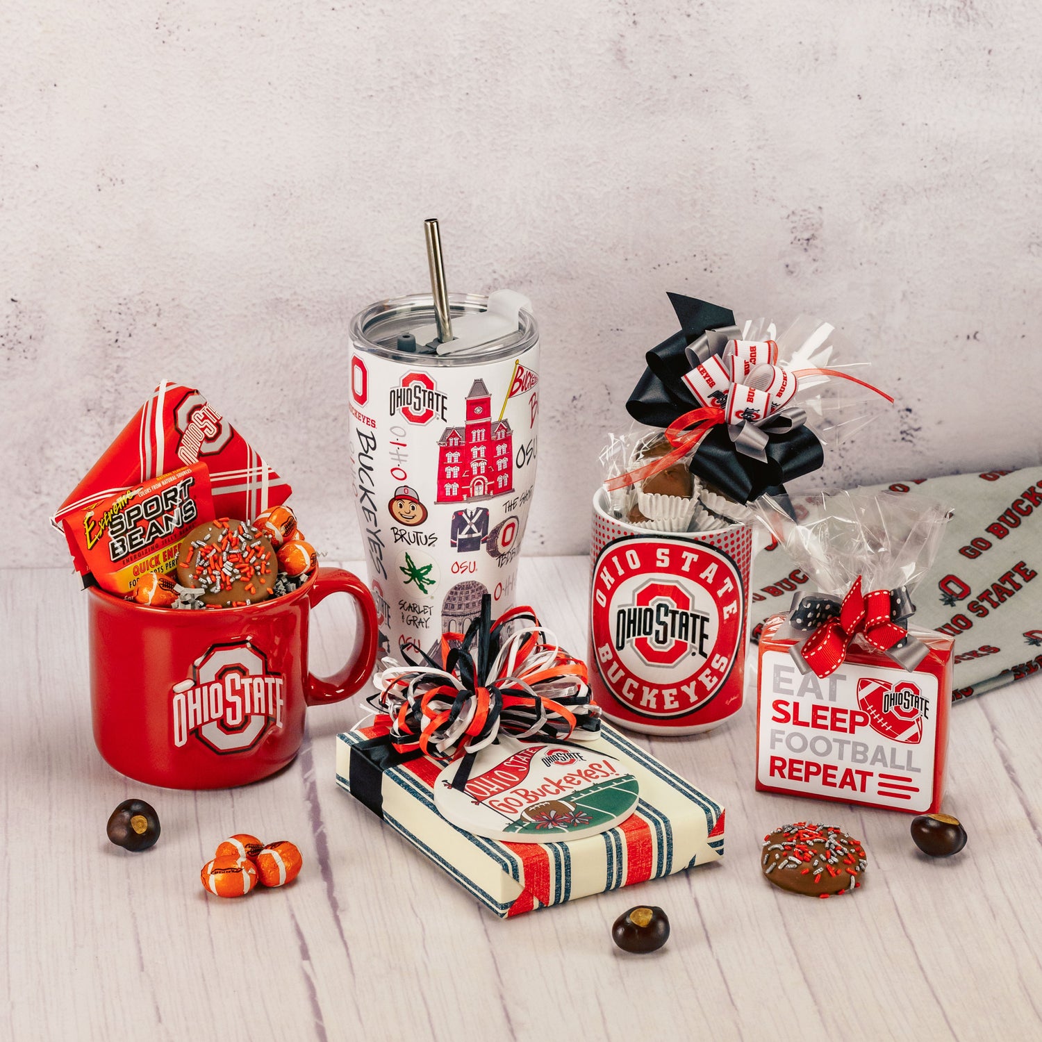 A collection of all things Ohio State - from gift boxes, mugs, and treats!