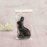 Beasley is one of our favorites and is packaged in a clear cello bag. The same wonderful dark chocolate we use in-house! He's the bunny you remember from your childhood.