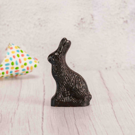 One size up from Bobbi Baby Bunny, Honey Bunny is a little bigger and will fit in your Easter baskets just fine! Packaged in a clear cello bag - the same wonderful dark chocolate we use in-house!
