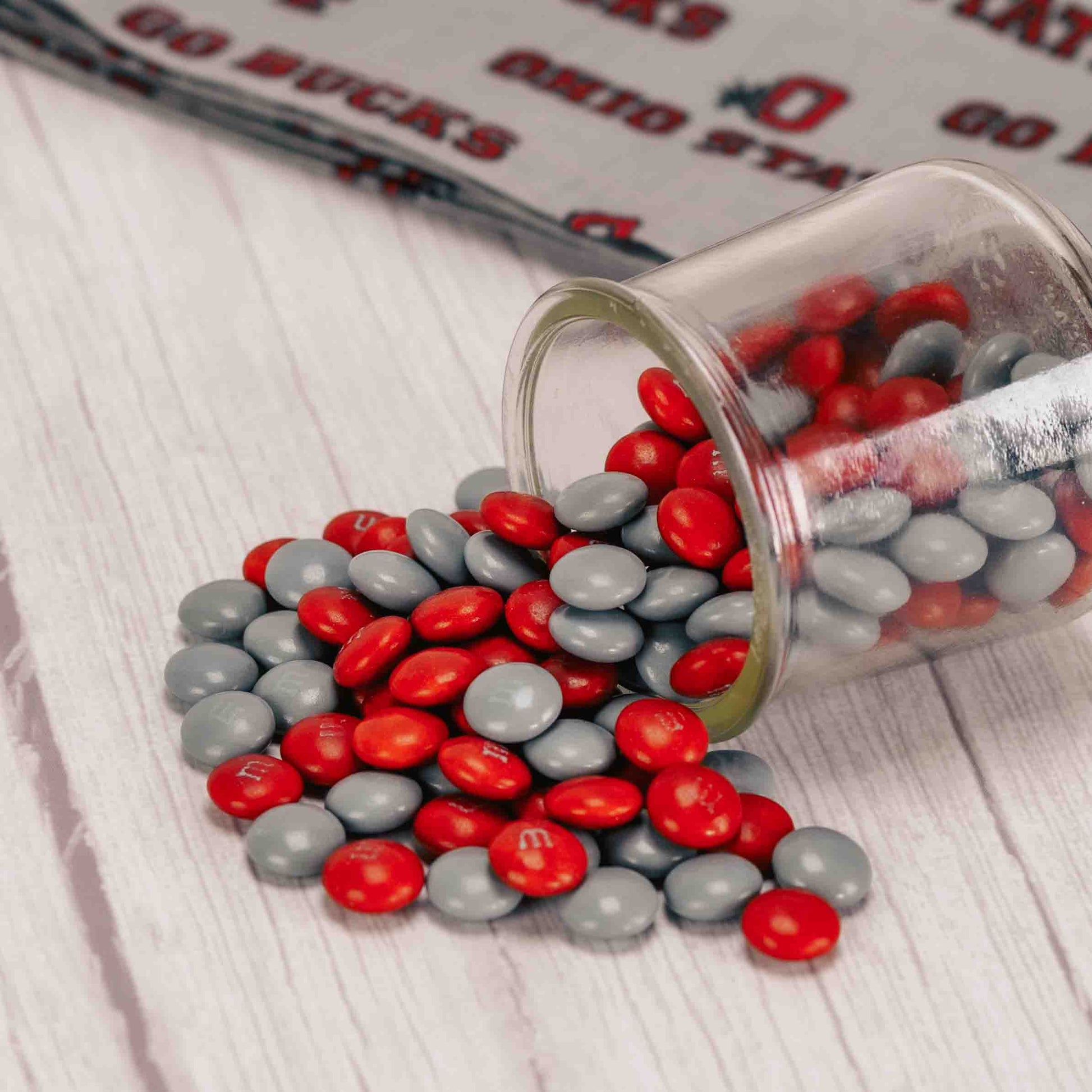 Perfect for your OSU game day celebrations, candy dishes or snack mixes! Packaged in half pound bags, these scarlet & gray M&M's will get your game-spirit going!