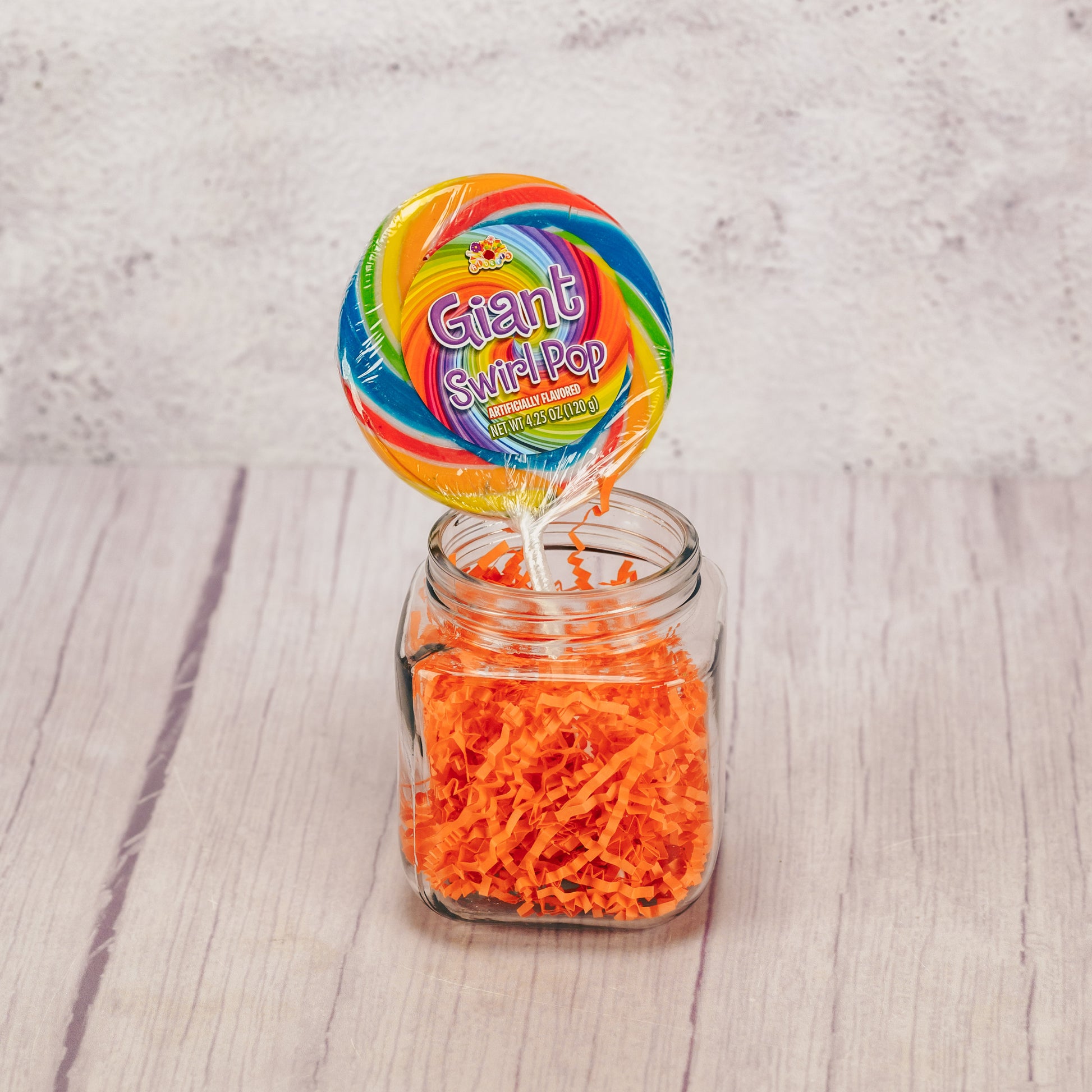 a large swirl lollipop sucker