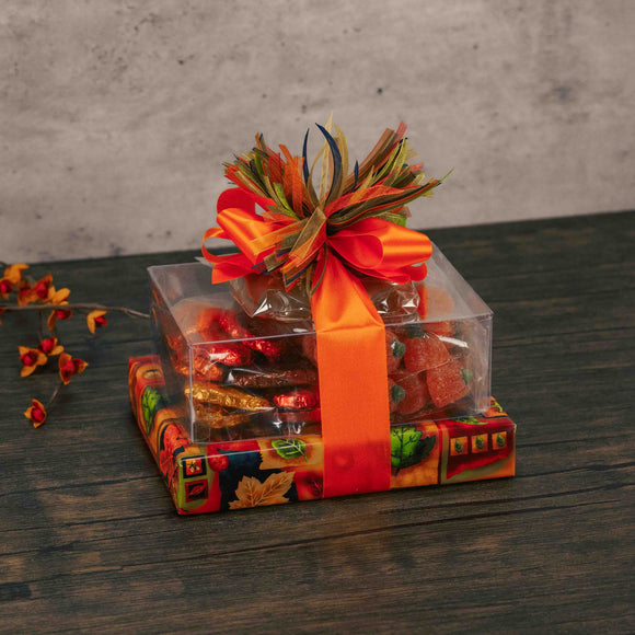 a lovely fall gift stack with fall sweet treats