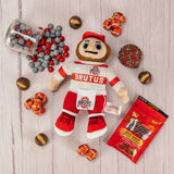 a small Brutus plush when squeezed will play The Ohio State Fight Song, and is packaged with sweet treats