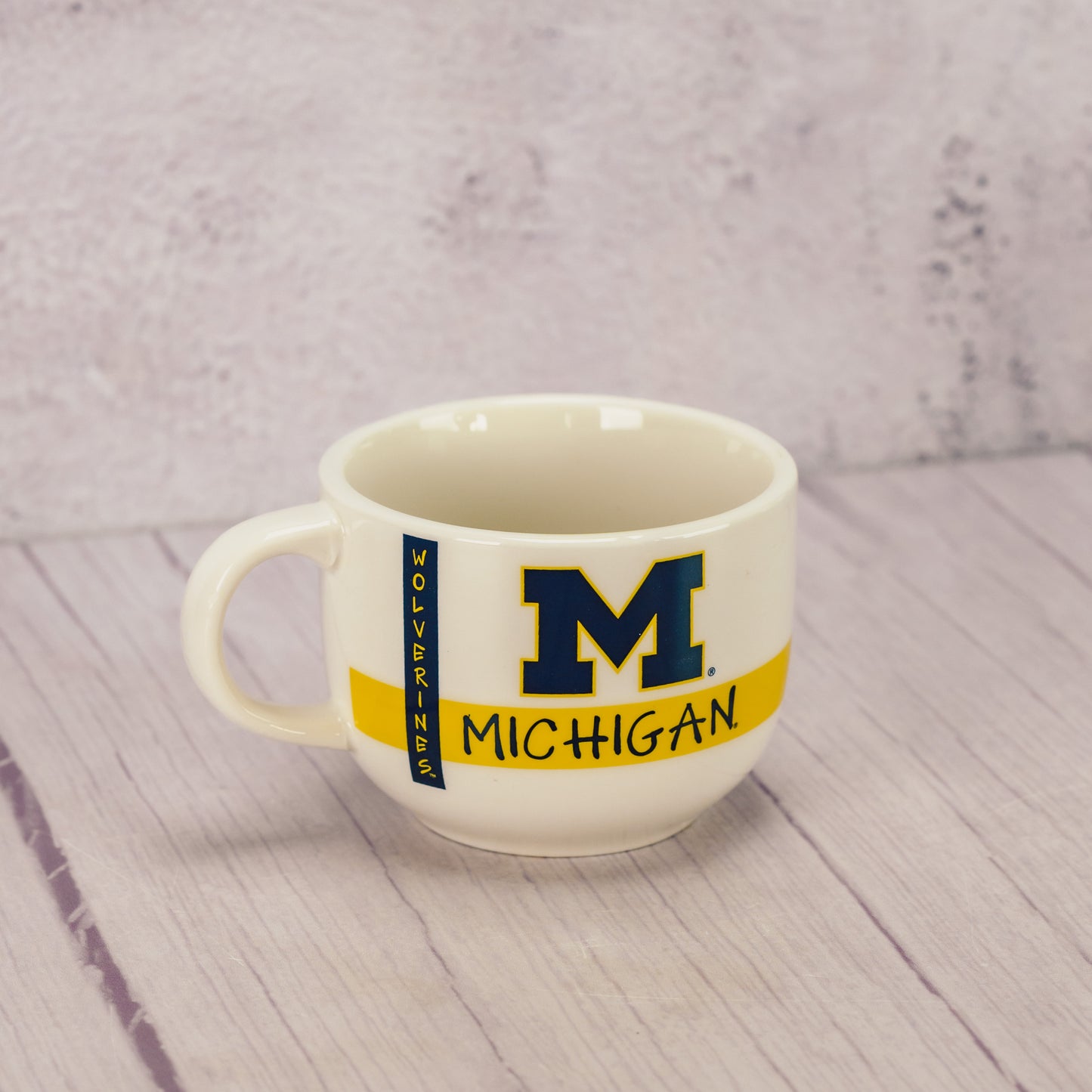 a white Michigan soup mug filled with a half pound of assorted milk chocolates