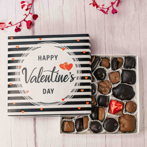 Show your love and say 'Happy Valentine's Day' with an impressive one pound box filled with a variety of mouthwatering Assorted Chocolates. Choose an assortment of all milk chocolates or a combination of milk and dark chocolates. 