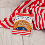 Snack on a unique treat this summer that features a gooey strawberry filling between thin waffle cookies to create a sweet and satisfying snack. Enjoy warmed over a cup of coffee or with ice cream for the perfect patriotic treat made by Stonewall Kitchen. Individually packaged.