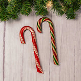 raspberry or peppermint flavored filled candy cane