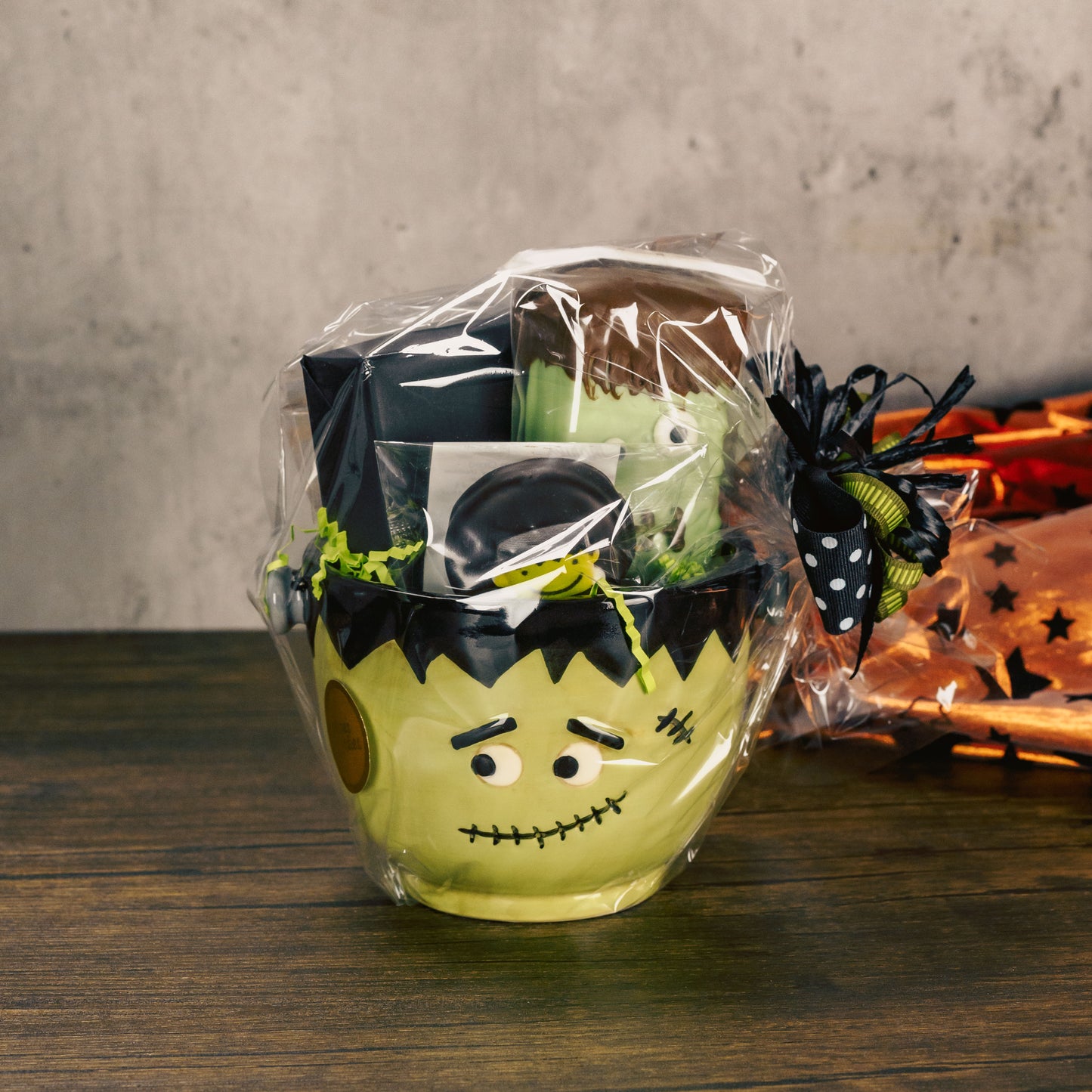 A monster Frank bowl is filled with sweet treats. 