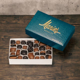 A two pound box of assorted chocolates. Choose all milk chocolate or milk and dark chocolates. Will include pieces like Creams, caramels and crunchy pieces, and our famous Tur'Kins. Approximately 60 pieces.