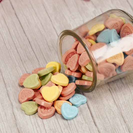 a half pound bag of conversation hearts.