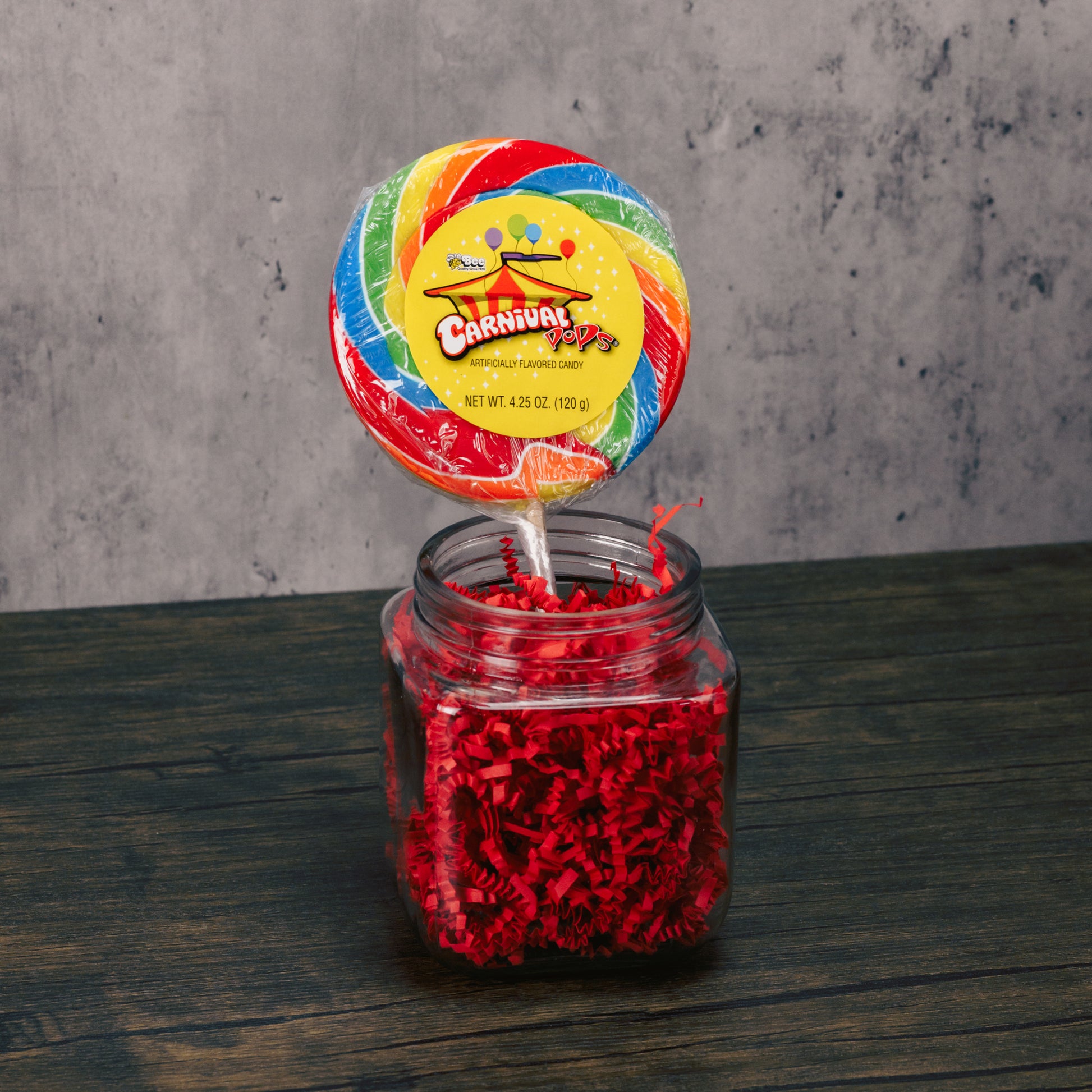 a large swirl lollipop sucker