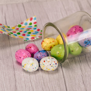 half pound bag of speckled candy coated malted milk eggs