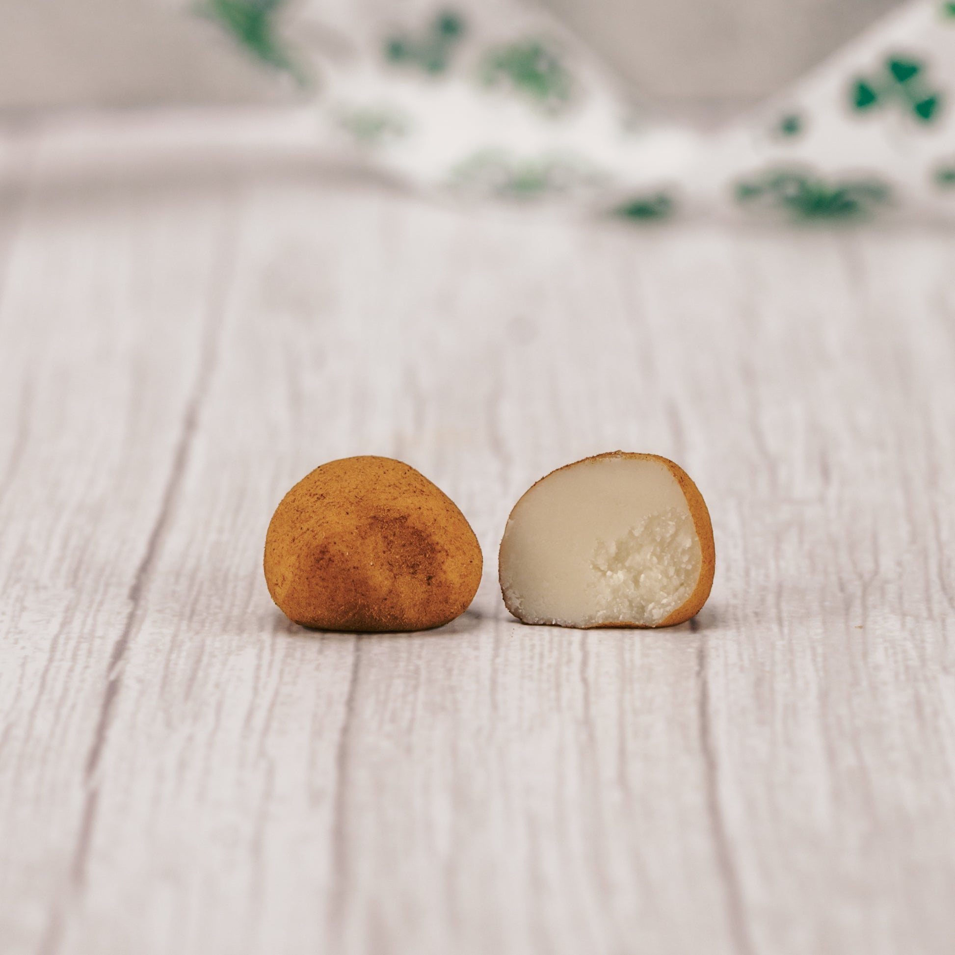 Made around St. Patrick's Day. A quarter pound box of Irish Potatoes - vanilla cream rolled in cinnamon. No Chocolate - non needed!