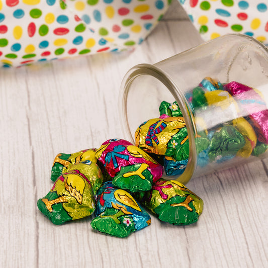 a half pound bag of milk chocolate foil wrapped chicks