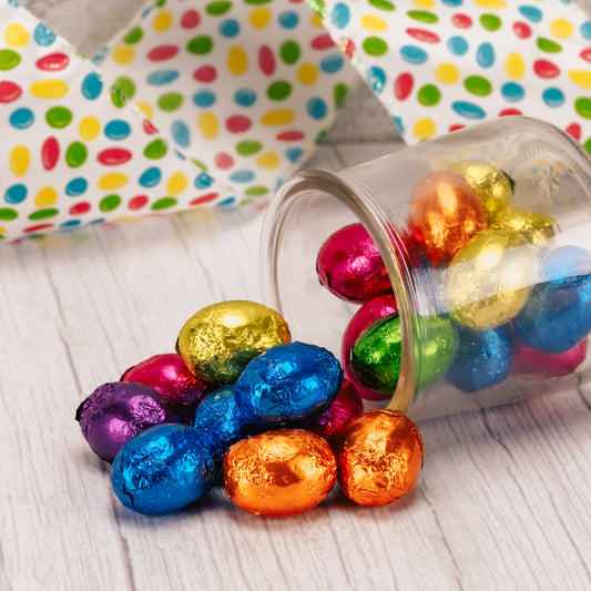 a half pound bag of dark chocolate foil wrapped eggs