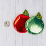 Milk chocolate wrapped in red or green foil to look like an apple.