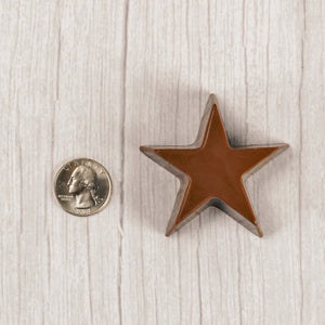 Milk chocolate, dark chocolate or white coating star mold. Individually wrapped.