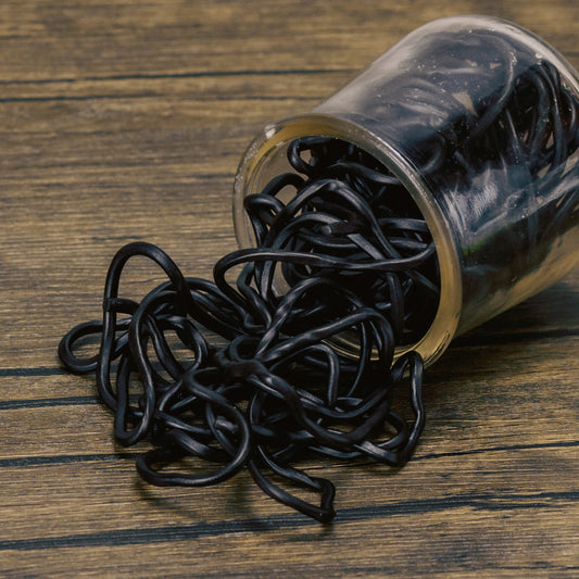 long laces of black licorice in half pound bags.