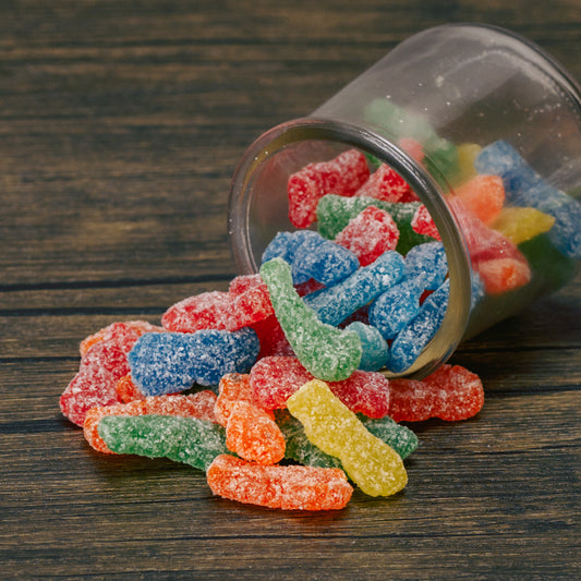 a half pound bag of classic sour patch kids. Sour then sweet.