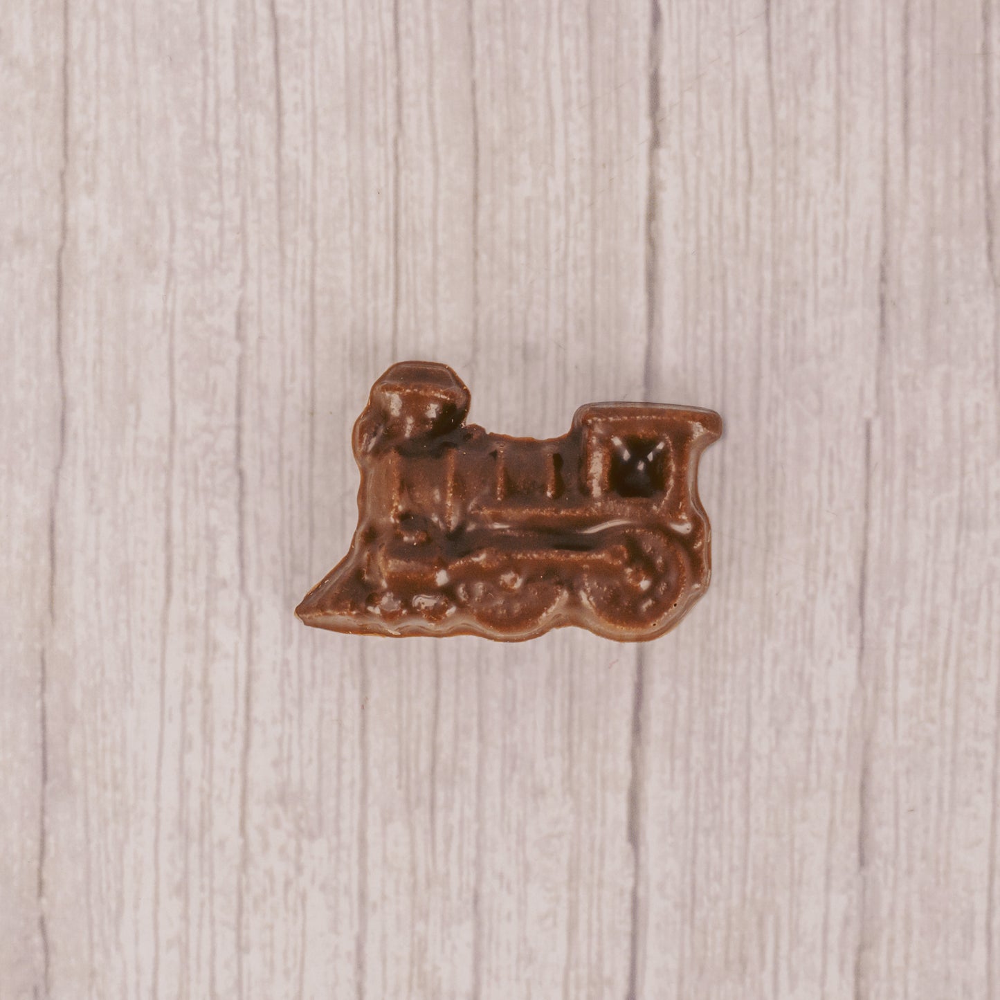 Bite-sized milk chocolate train individually packaged