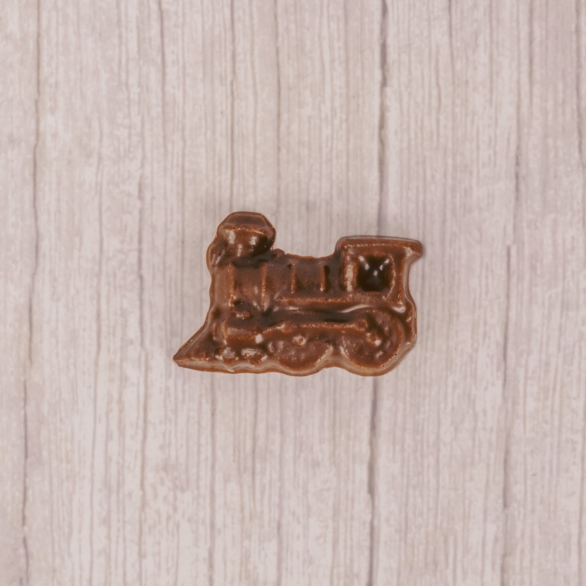 Bite-sized milk chocolate train individually packaged