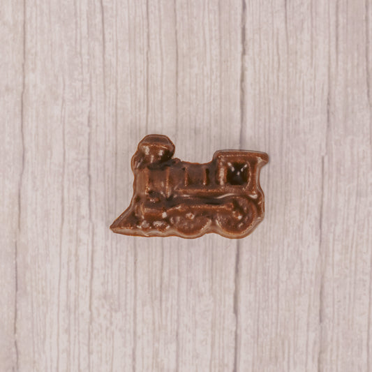Bite-sized milk chocolate train individually packaged