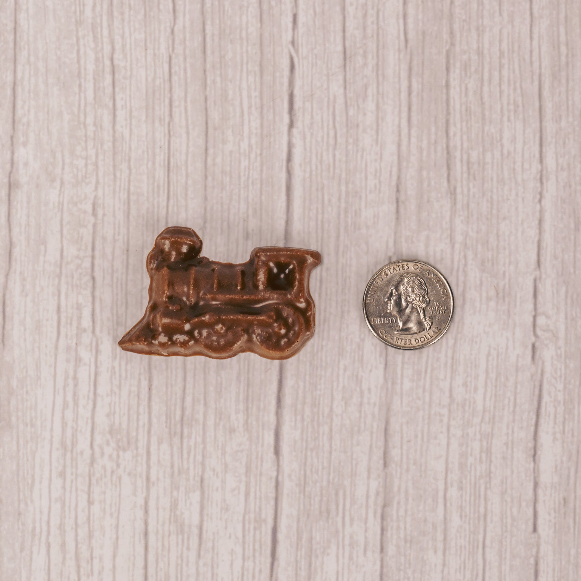 Bite-sized milk chocolate train individually packaged