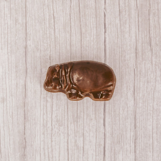 milk chocolate hippo individually wrapped.