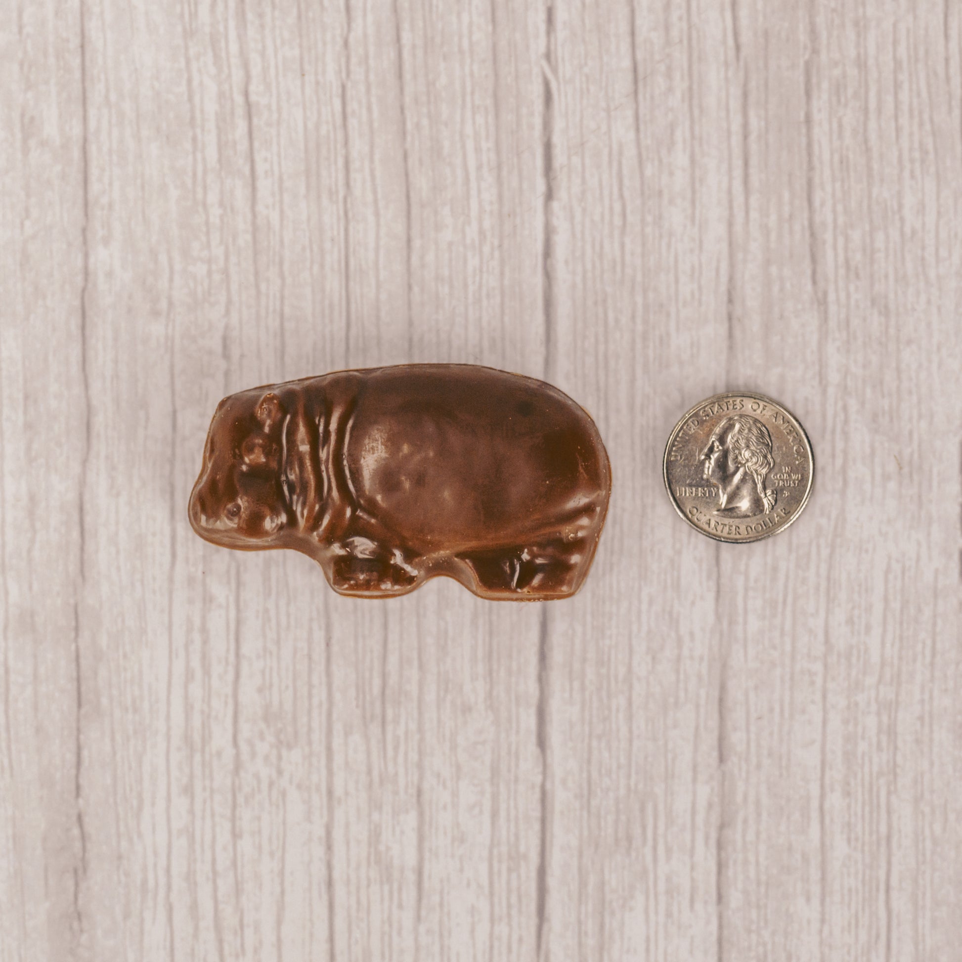 milk chocolate hippo individually wrapped.