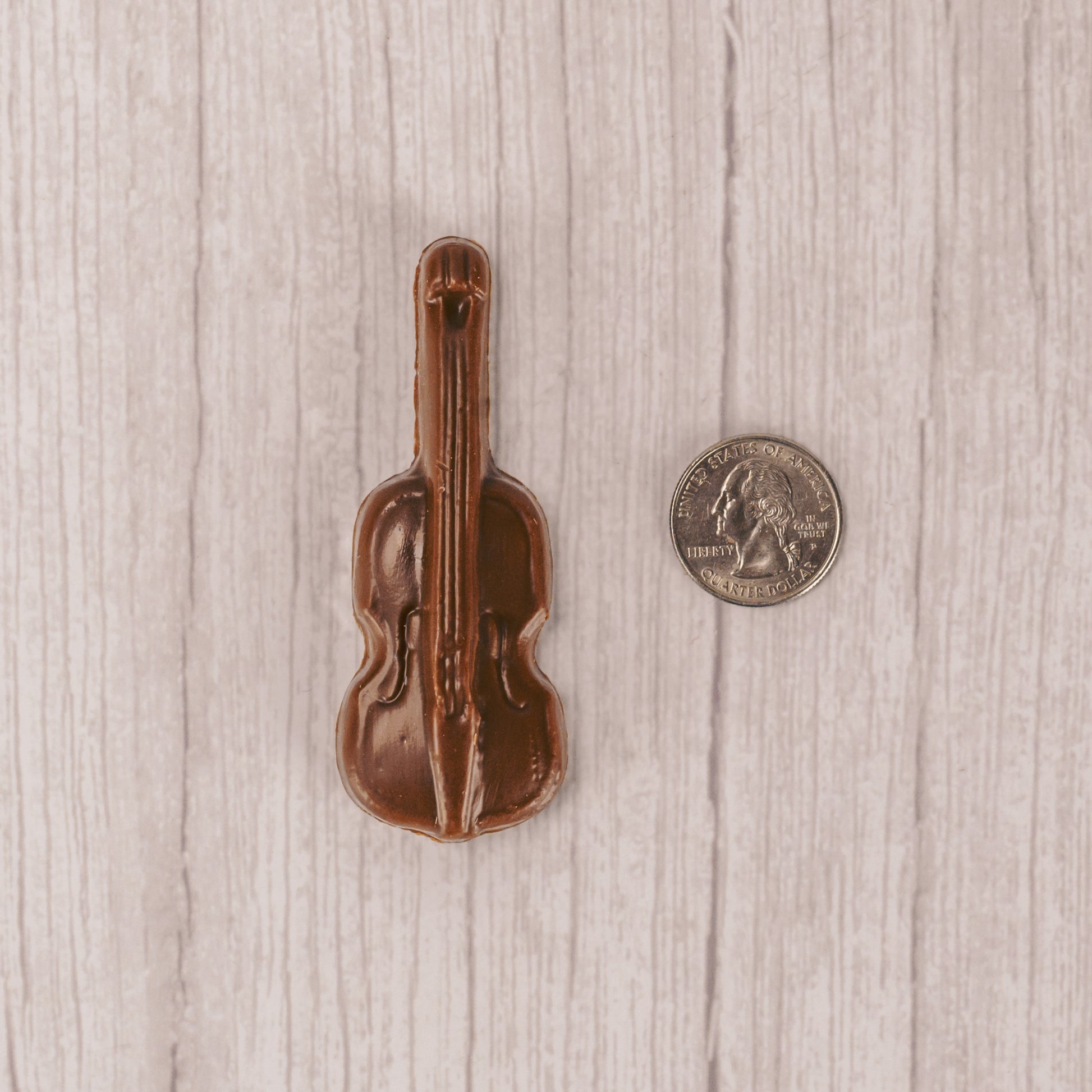 a tiny milk chocolate violin. Individually wrapped