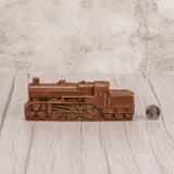 a large train in smooth milk chocolate