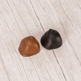 a chewy caramel center covered in smooth milk chocolate or rich dark  chocolate in a half pound box.