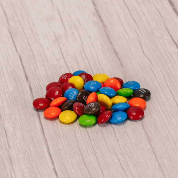 a one ounce bag of classic M&Ms. 